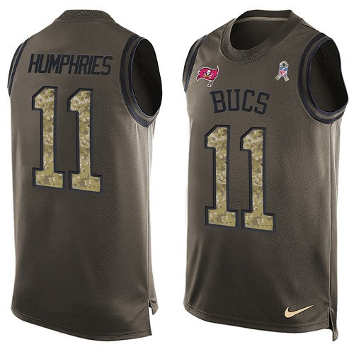 Men's Limited Adam Humphries Nike Jersey Green - #11 Salute to Service Tank Top NFL Tampa Bay Buccaneers